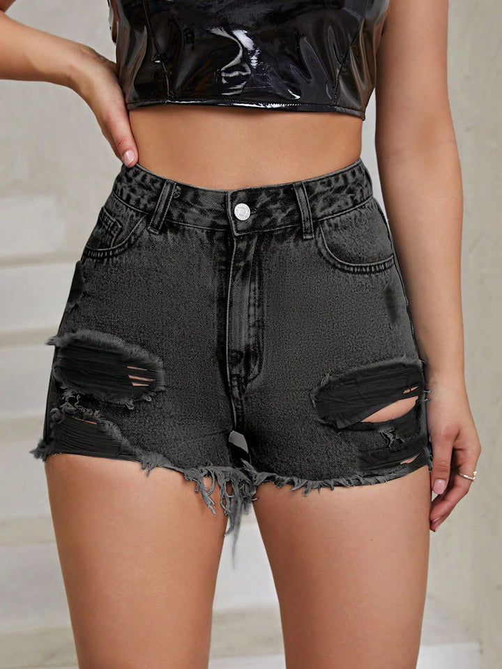 Women Mid Rise Skinny Fit  Denim Shorts