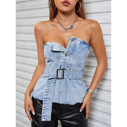 Women Solid Strapless Off-shoulder Top