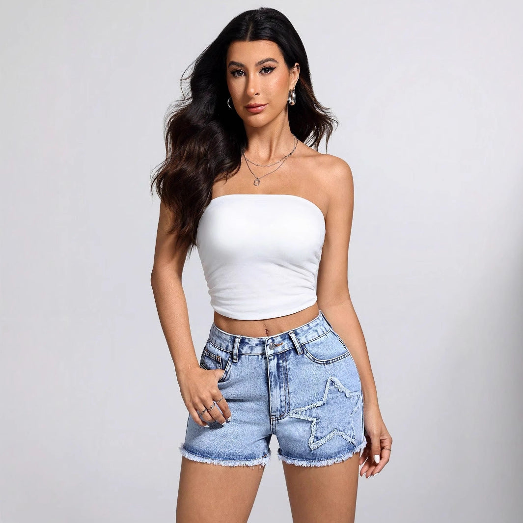 Women Relaxed Fit Denim Shorts