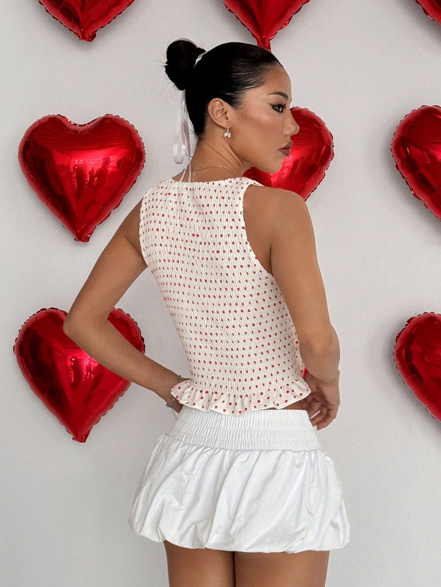 Women Polka Dot Printed Crop Top