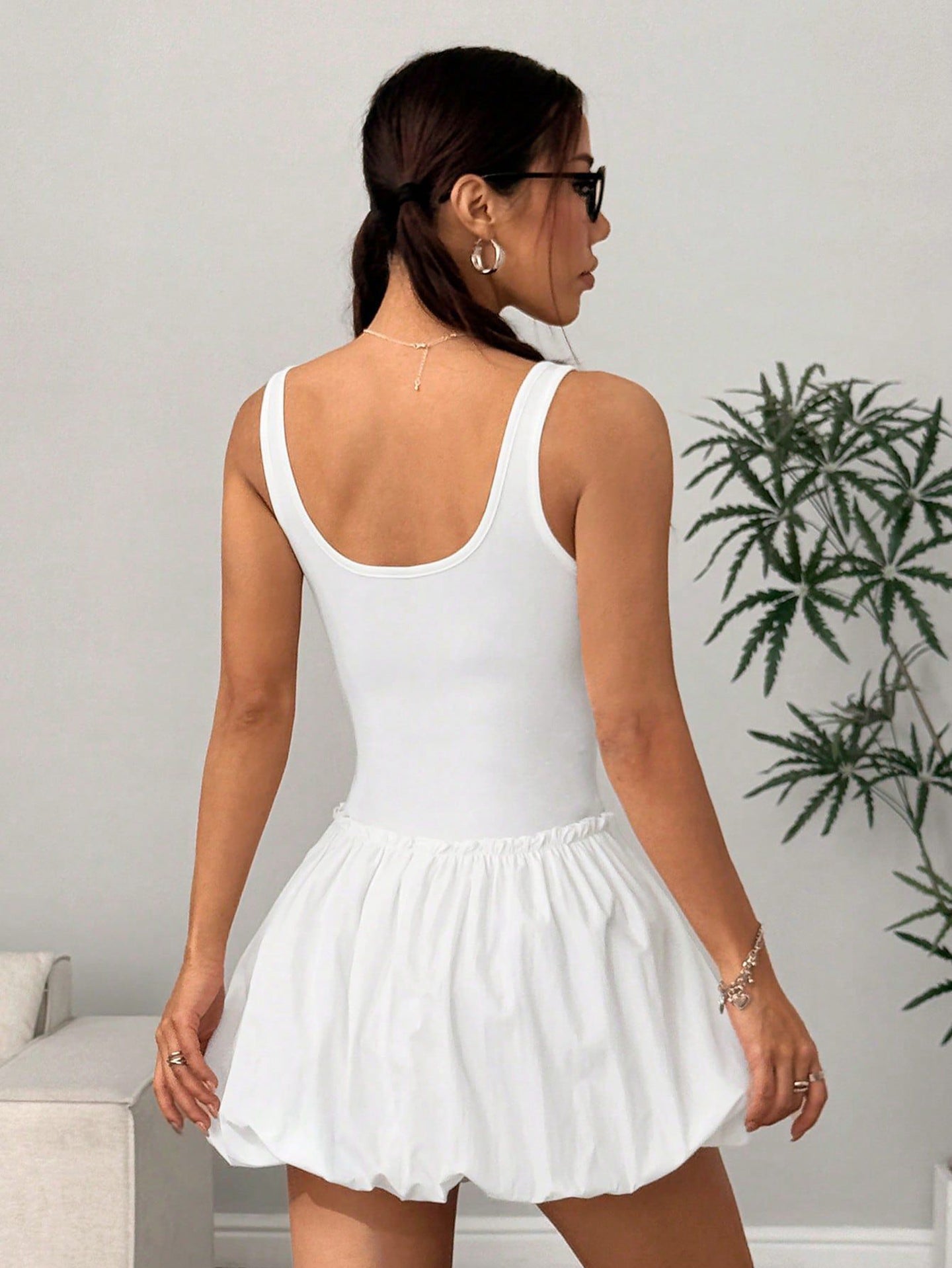 Women Balloon Mini Dress