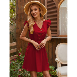 Red Knee Length Dress