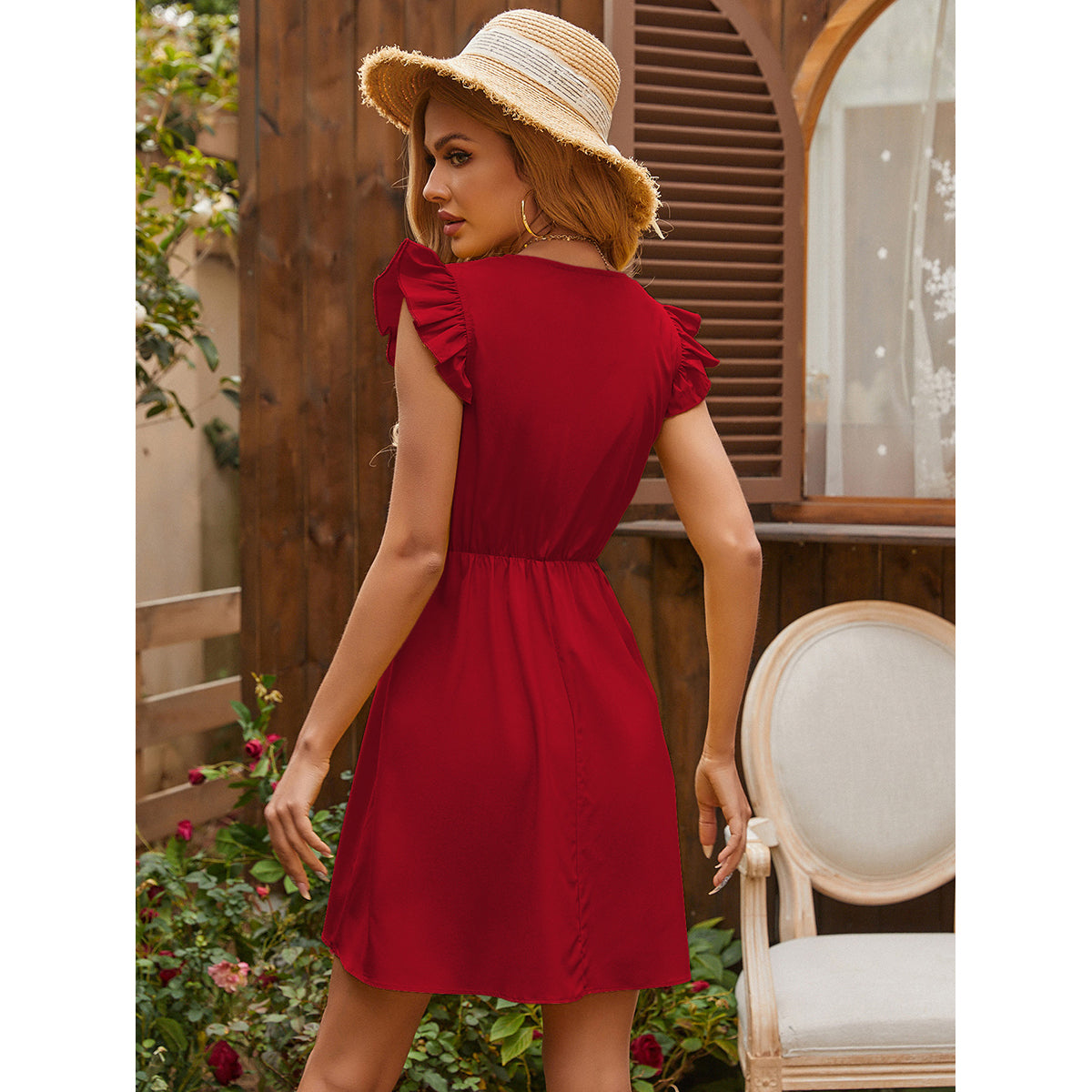 Red Knee Length Dress