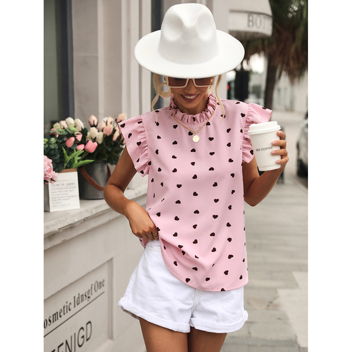 Pink Printed High Neck Top