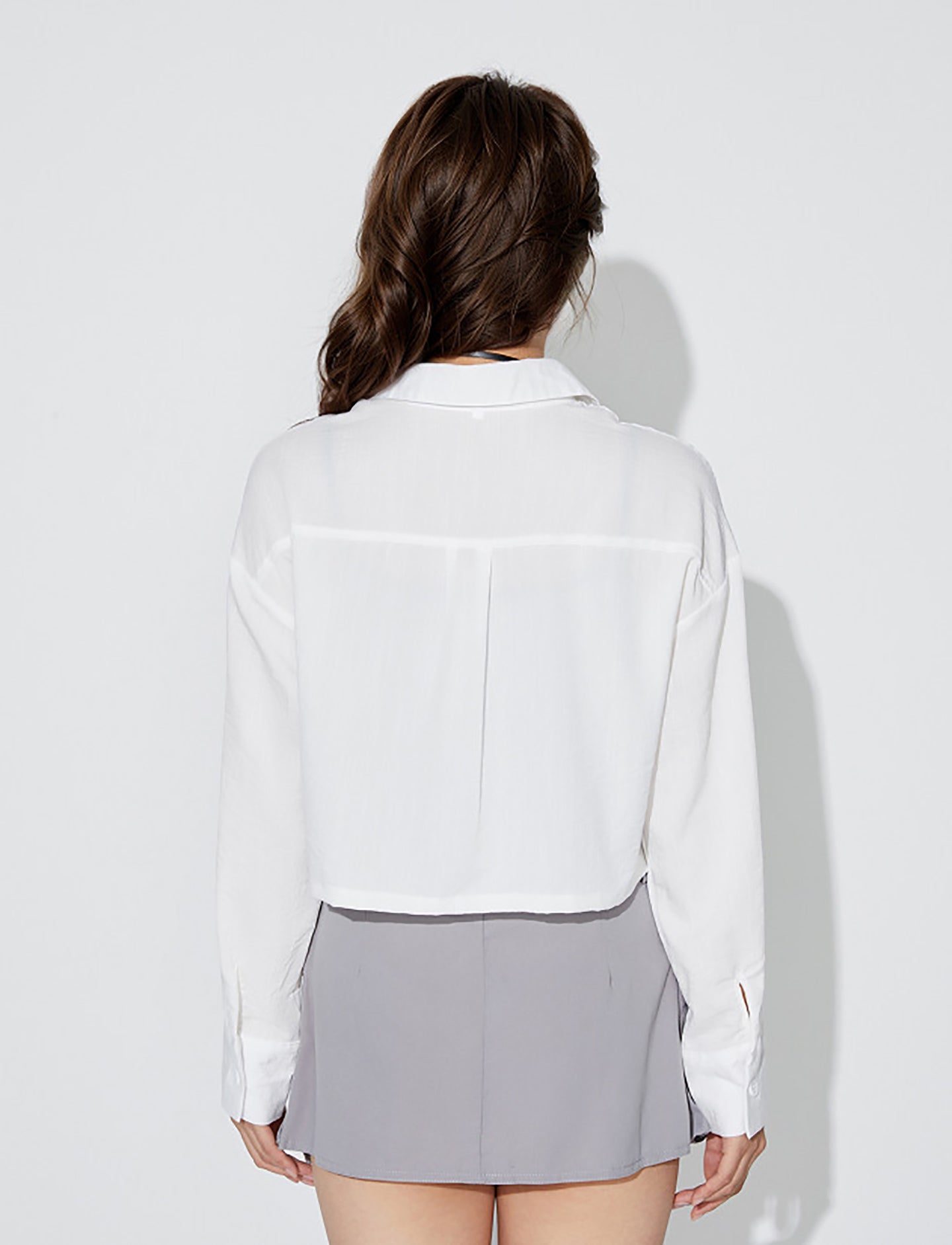 Women Solid Shirt Collar Top