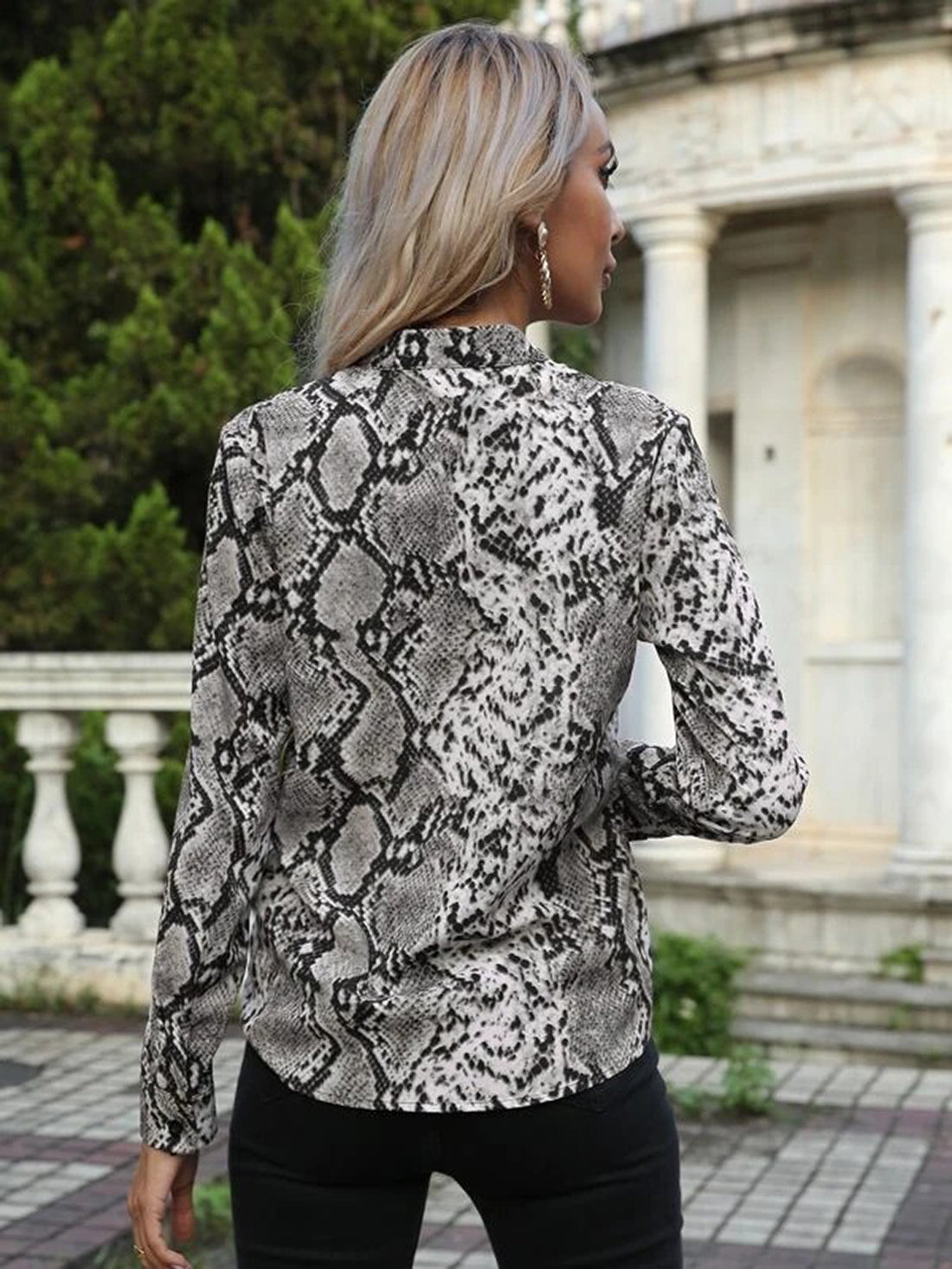 Grey & vampire black Animal Print Top