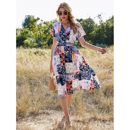 Floral Print Wrap Dress