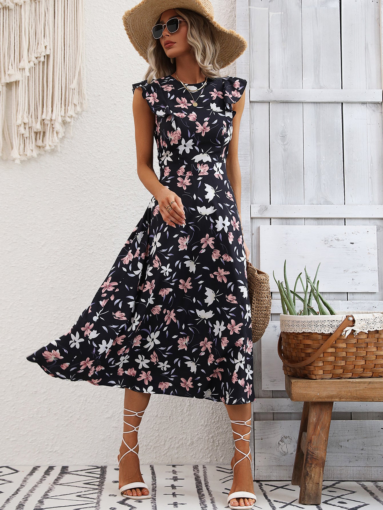 Floral Printed Fit & Flare Dress