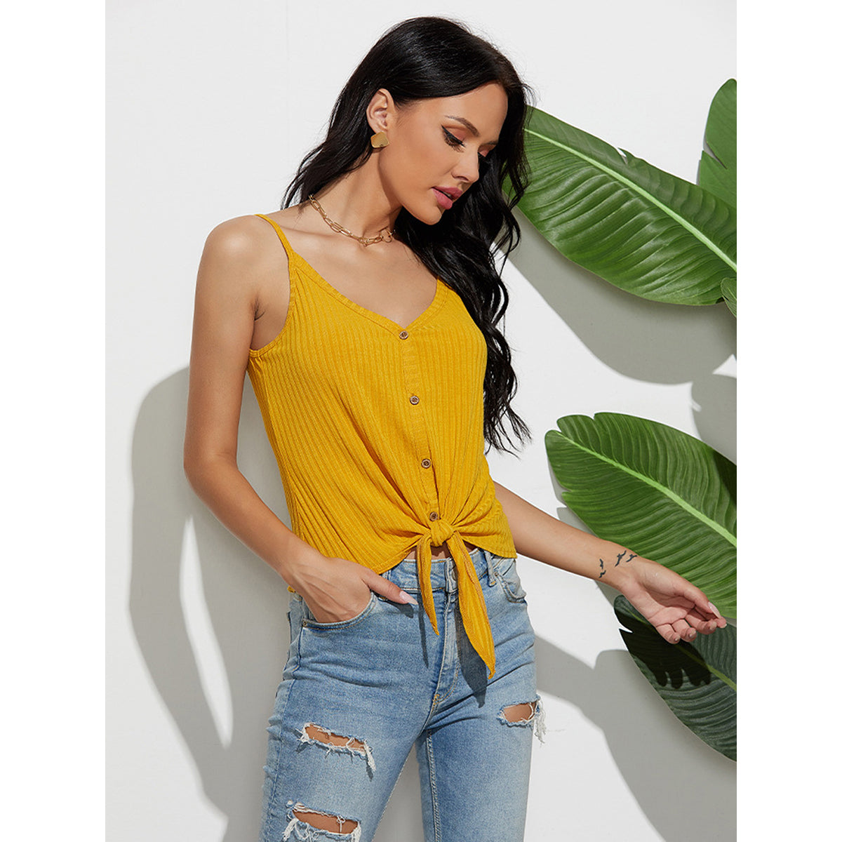 Yellow Solid Top