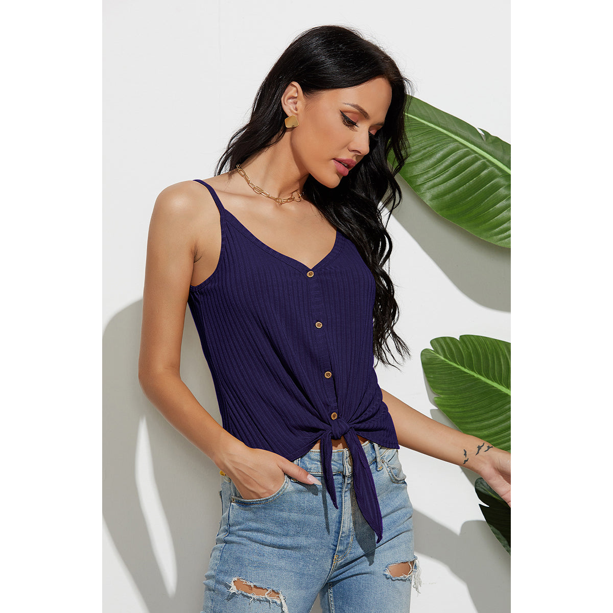 Women Blue Striped Top