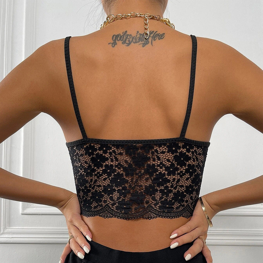 Black Styled Back Bralette Crop Top