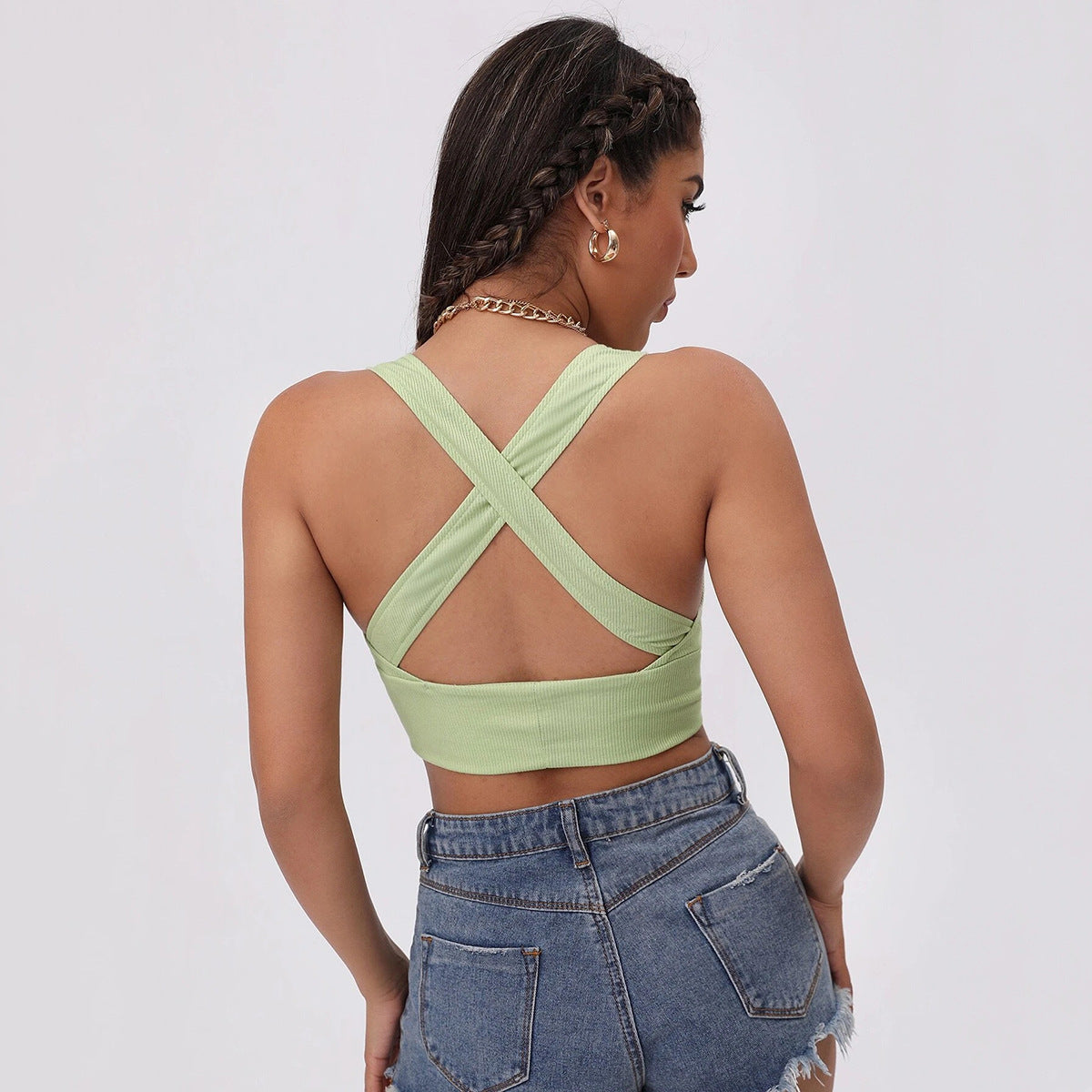 Green Bralette Crop Top