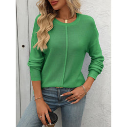 Women Solid Round Neck Acrylic Top