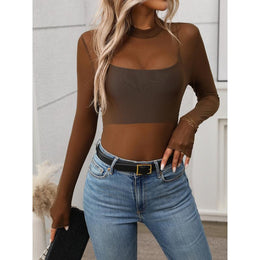 Solid Sheer Peplum Top