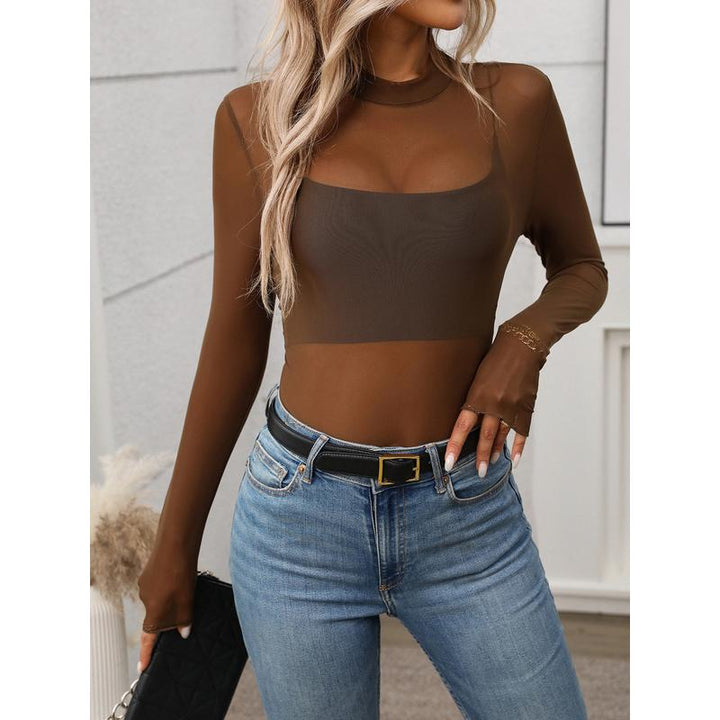 Solid Sheer Peplum Top