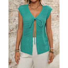 Women Tie-Up Semi Sheer Top