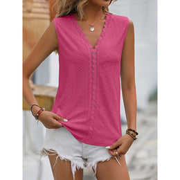 Pink V-Neck Sleeveless Top