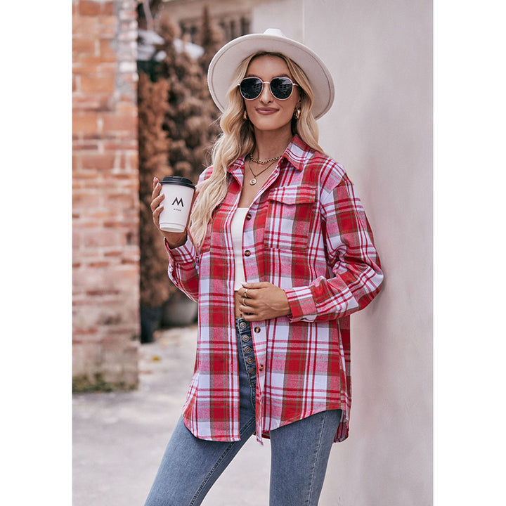 Checked Shirt Style Top