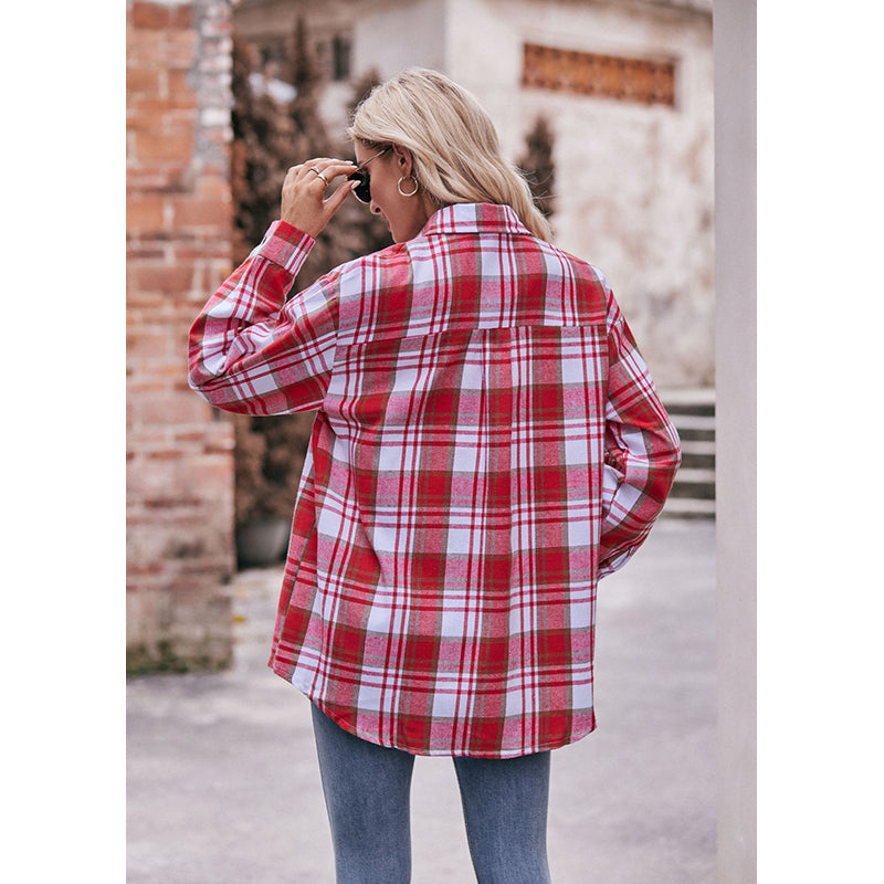 Checked Shirt Style Top