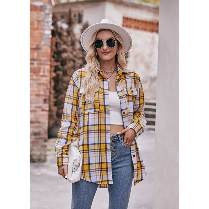 Yellow White Tartan Checked Casual Shirt