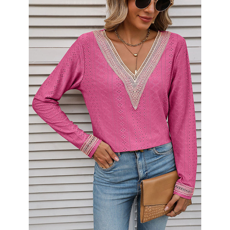 V-Neck Schiffli Top