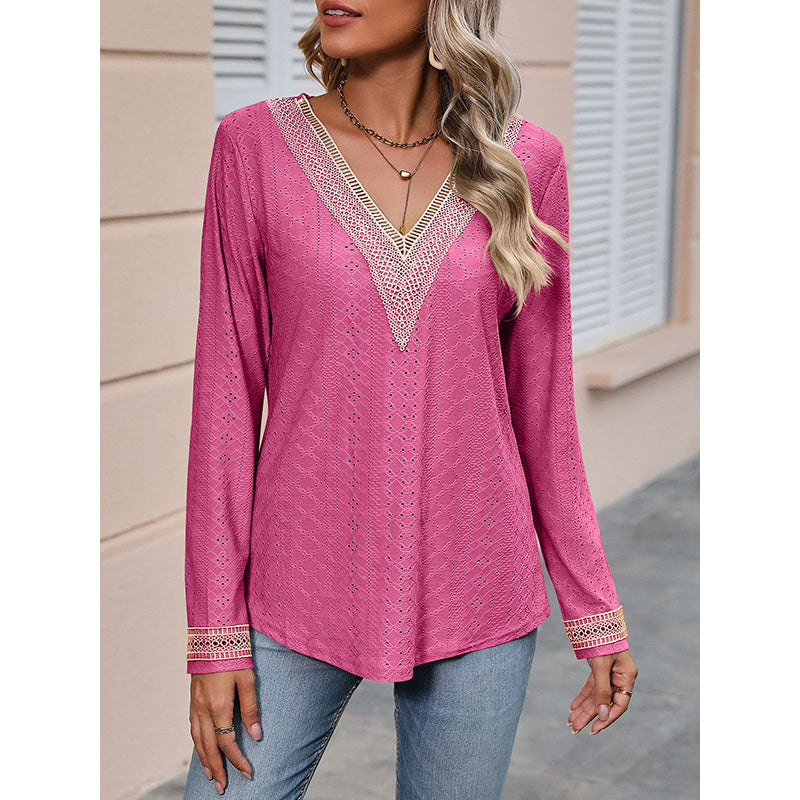 V-Neck Schiffli Top
