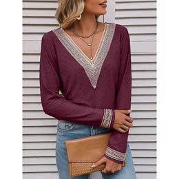 V-Neck Self Design Top