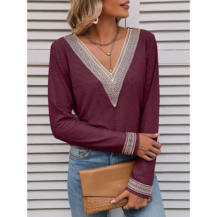 V-Neck Self Design Top