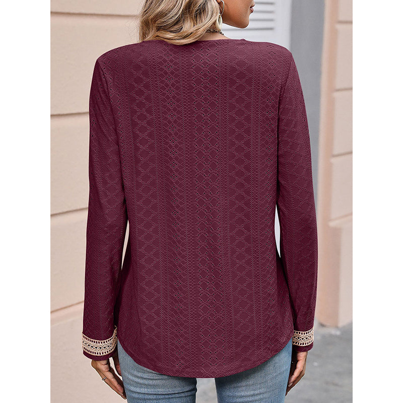 V-Neck Self Design Top