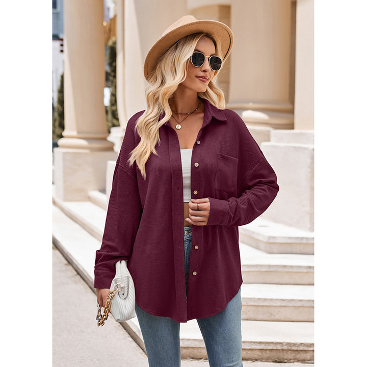 Maroon Self Design Casual Shirt