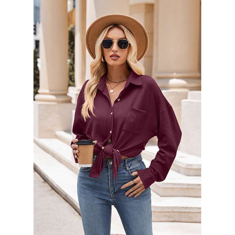 Maroon Self Design Casual Shirt