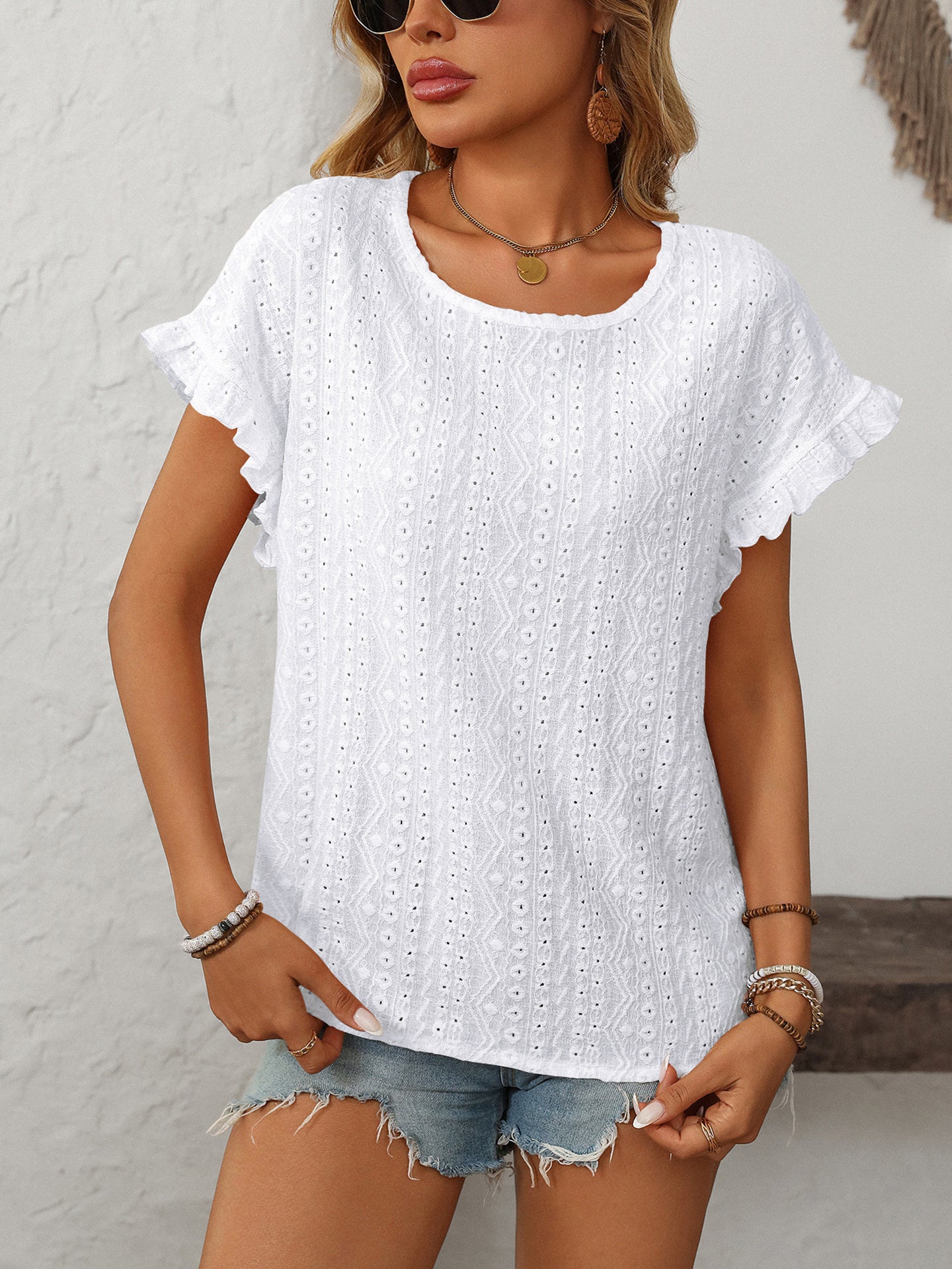 Women Flutter Sleeves Top