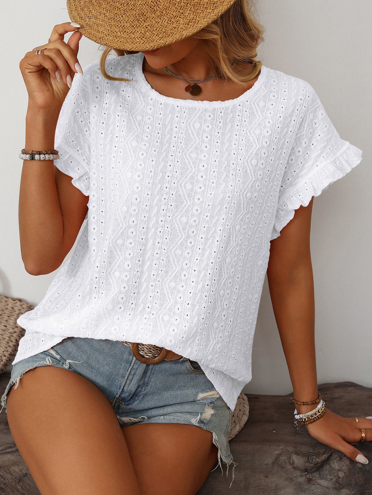 Women Flutter Sleeves Top