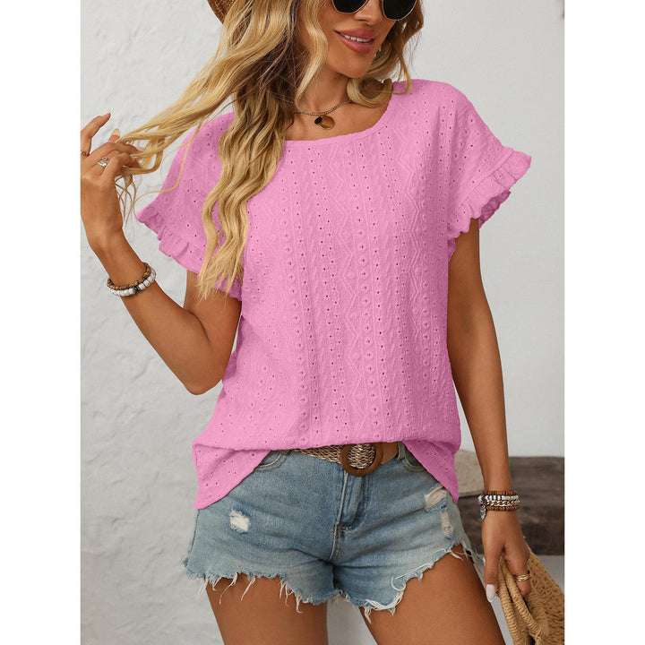 Women Self Design Flutter Sleeve Georgette Top