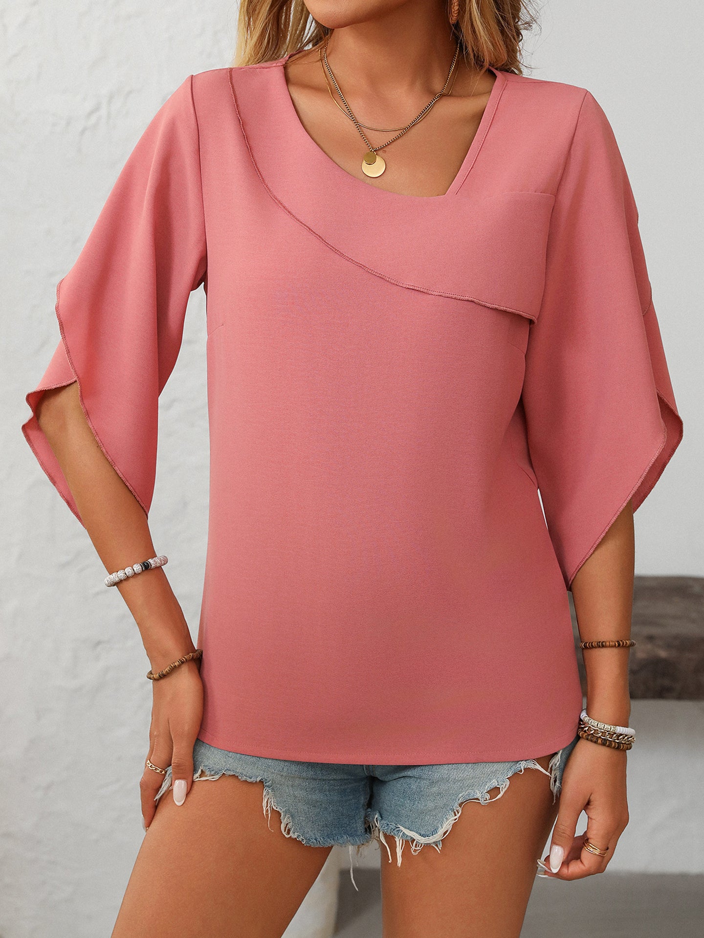 Women V-Neck Layered Top