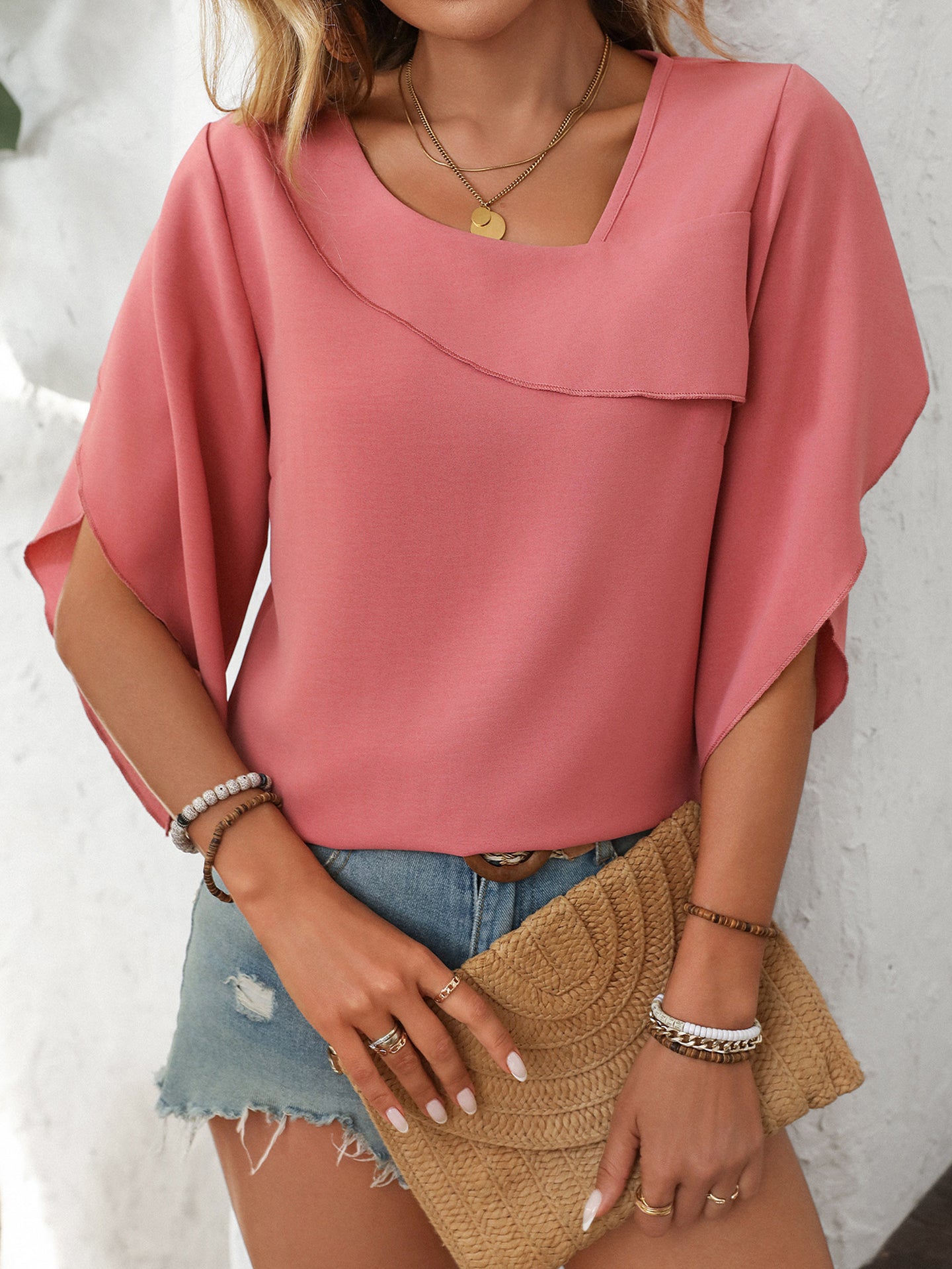 Women V-Neck Layered Top