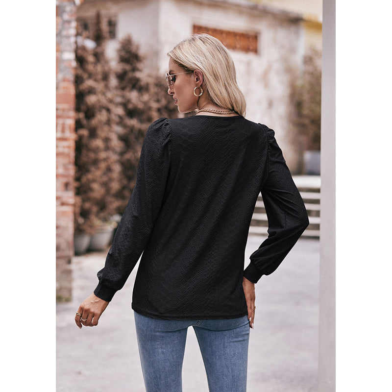 Black Square Neck Top