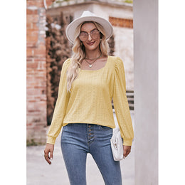 Cuffed Sleeves Schiffli Top