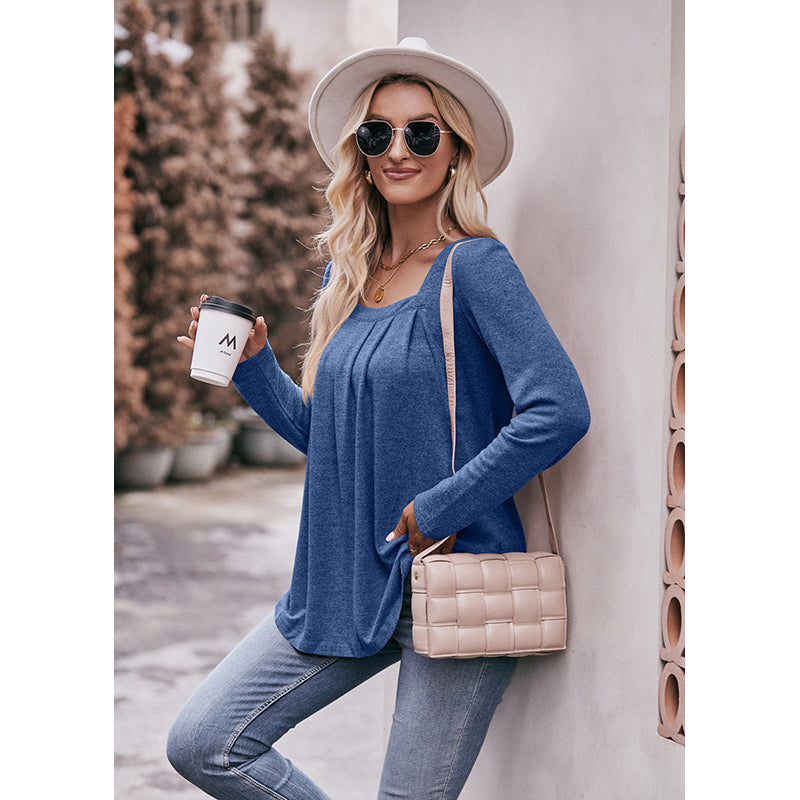 Square Neck Empire Longline Top