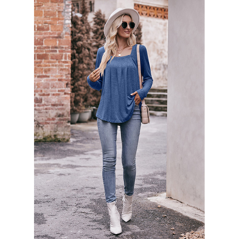 Square Neck Empire Longline Top