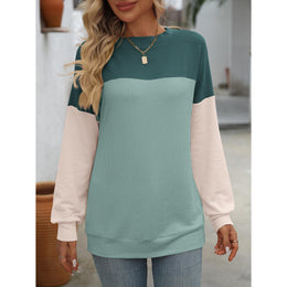 Women Colourblocked Casual Round Neck Top