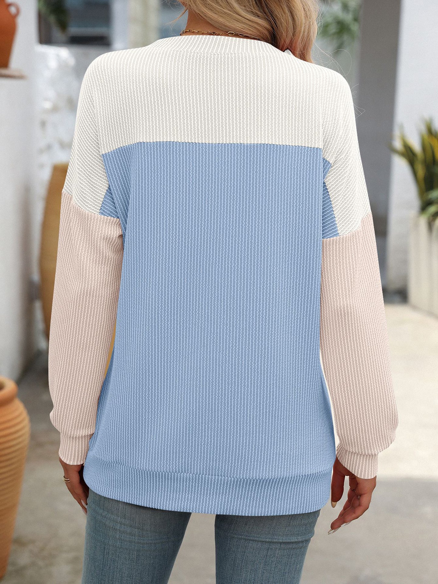 Colourblocked Long Sleeve Top