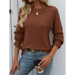 Women Solid Round Neck Top