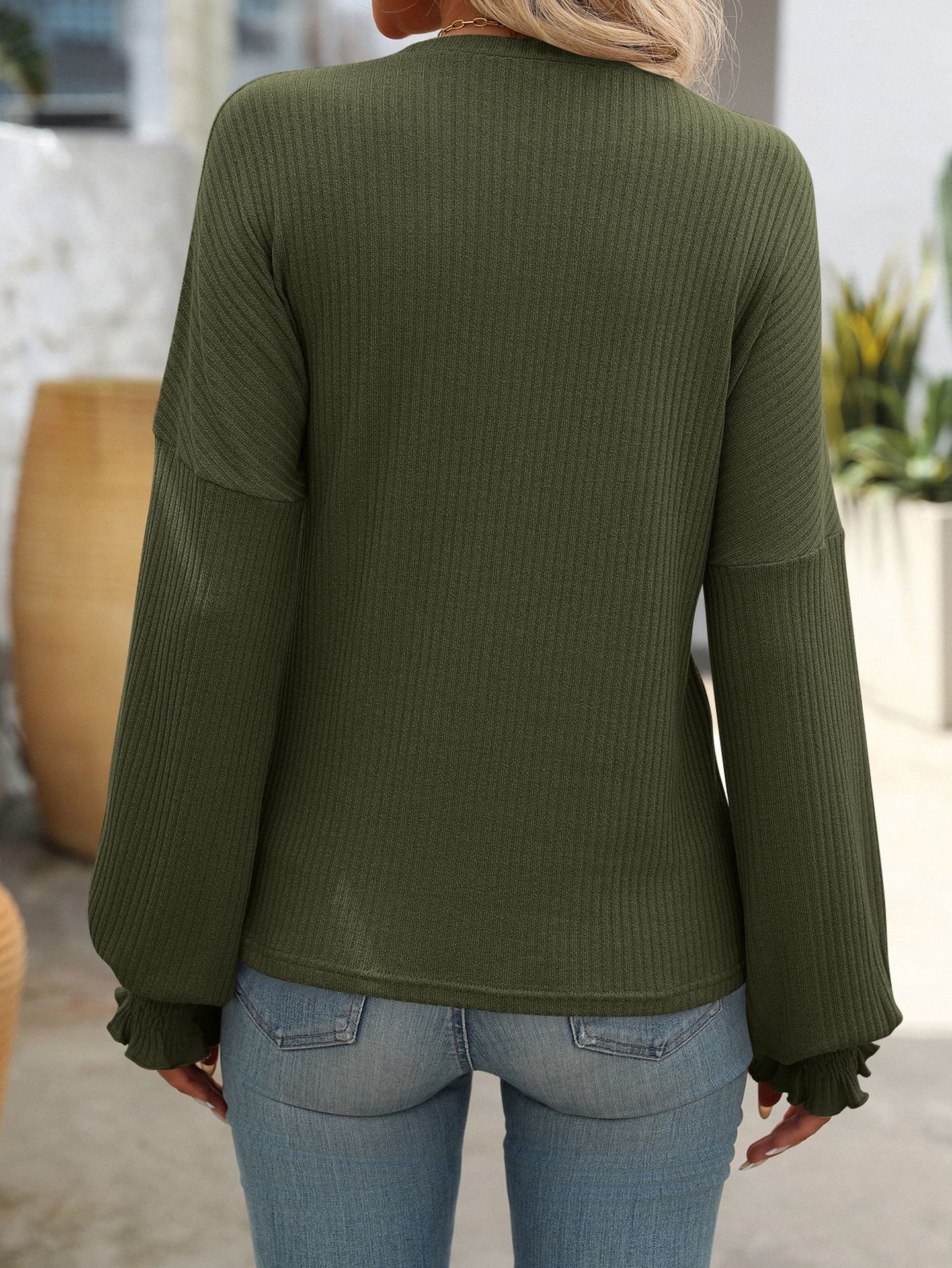 Women Solid Round Neck Top