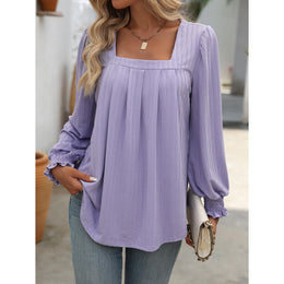 Women Self Design Square Neck Top