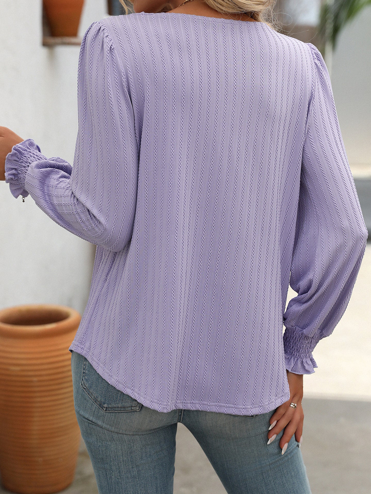 Women Self Design Square Neck Top