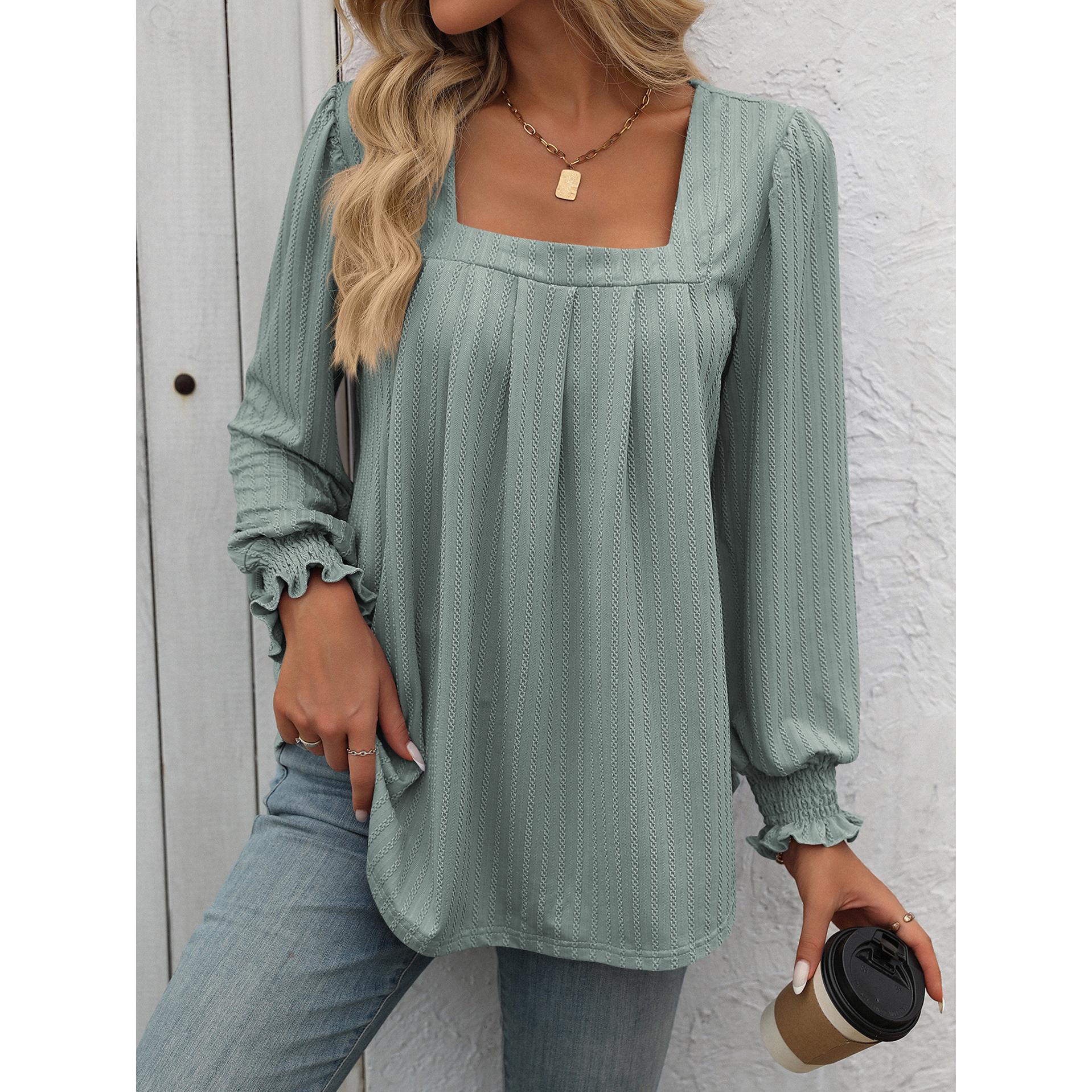 Women Solid Square Neck Top