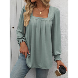 Women Solid Square Neck Top