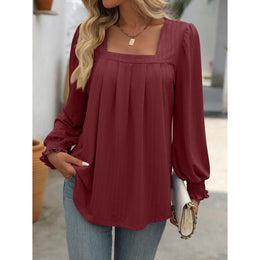 Women Self Design Square Neck Top