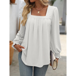 Women Solid Square Neck Top